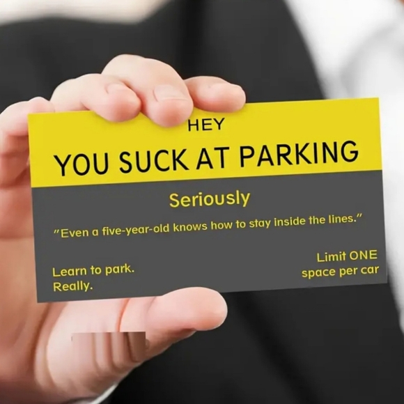 "You Suck At Parking" Novelty Business Cards - Picture 5 of 5